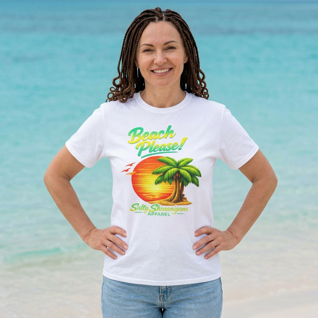 Salty Shenanigans Apparel Beach Please T-Shirt