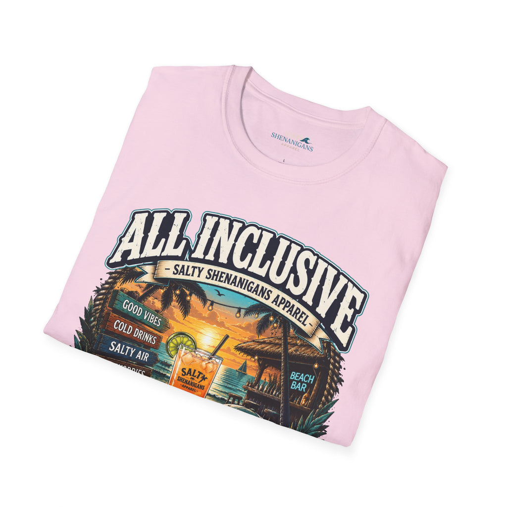 All Inclusive Loading Beach Vacation T-Shirt Printify