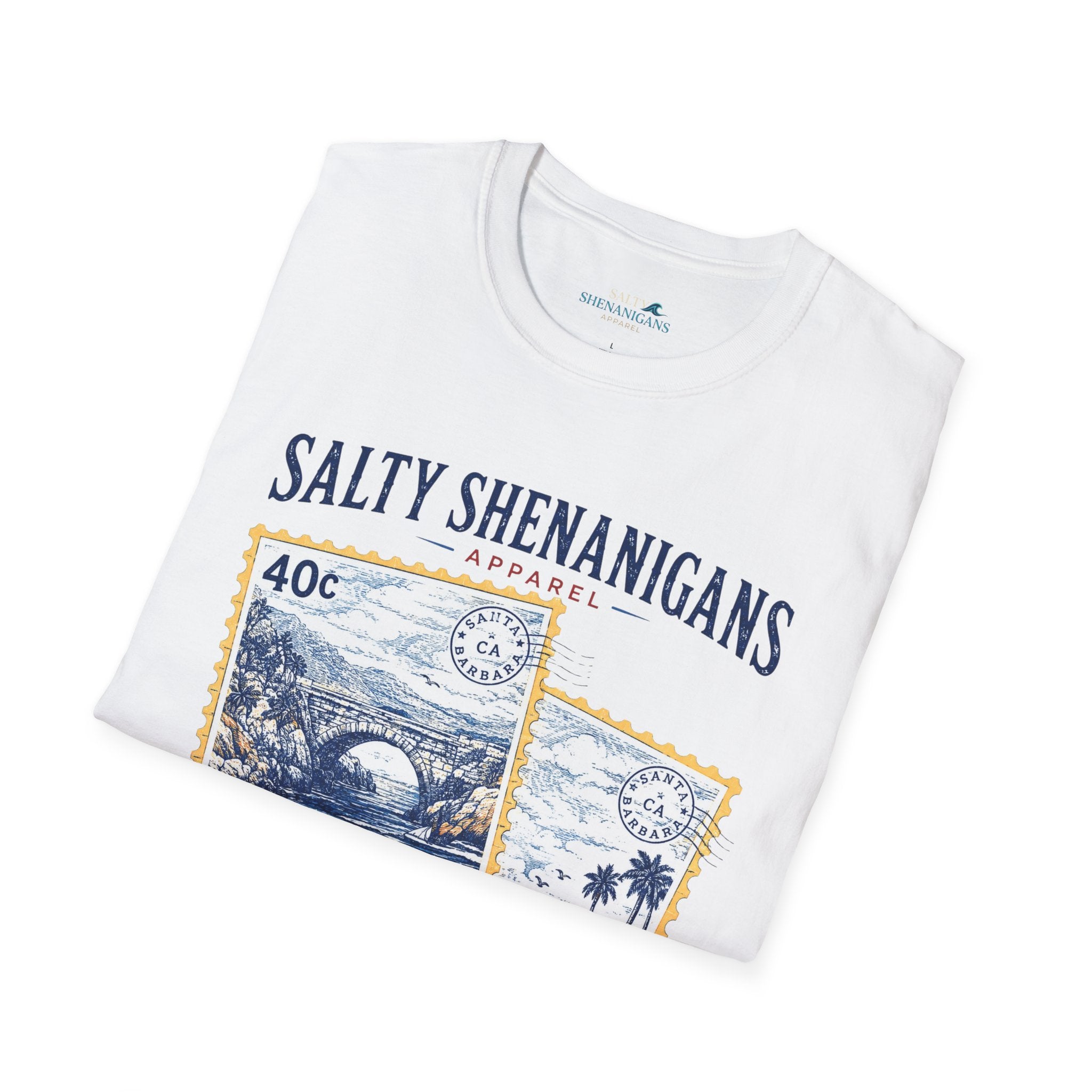 Coastal Getaway T-Shirt- Front Logo Printify