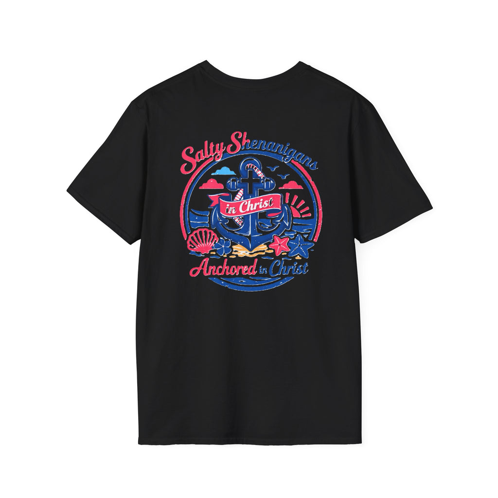 Retro Anchored in Christ Salty Shenanigans Tee Shirt Printify
