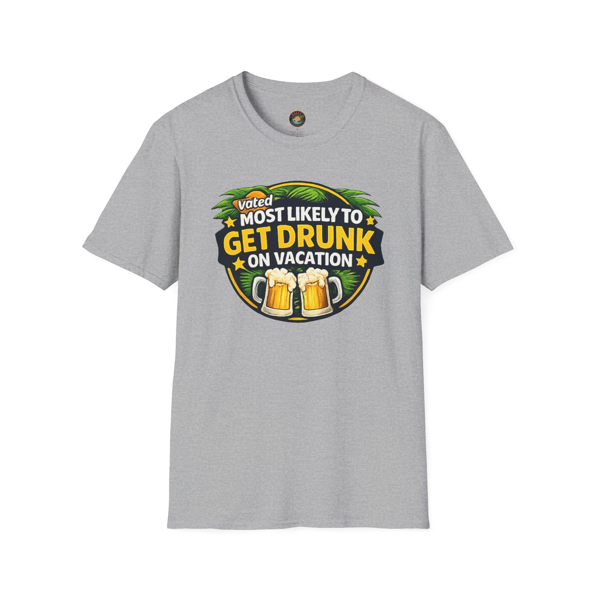 Voted Most Likely to Get Drunk on Vacation T-Shirt | Salty Shenanigans Funny Tee