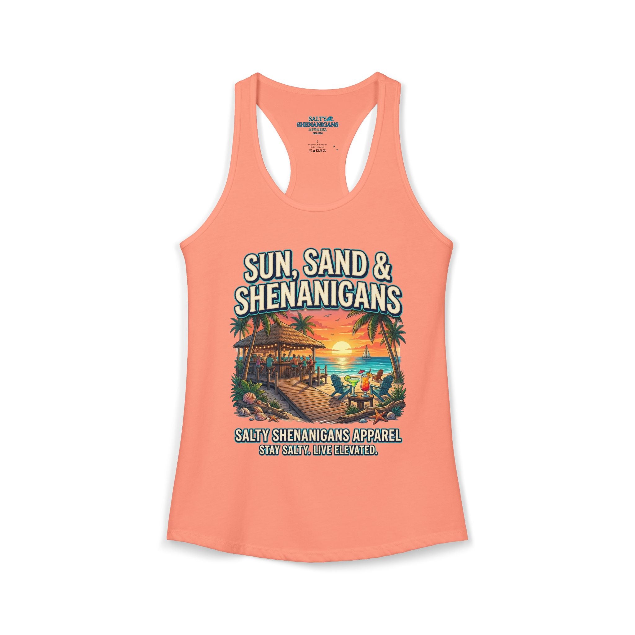 Sun, Sand & Shenanigans Women's Racerback Tank Top Printify