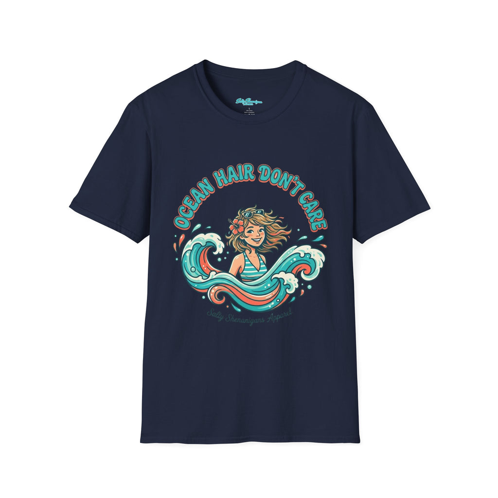 Ocean Hair Don't Care Salty Shenanigans Apparel  T-Shirt Printify