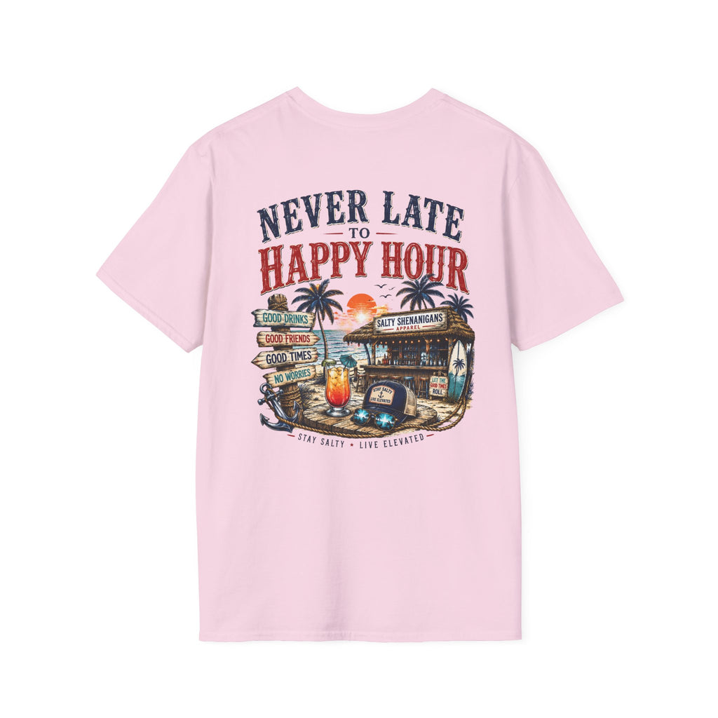 Happy Hour Never Waits Premium Coastal Beach Tee Printify
