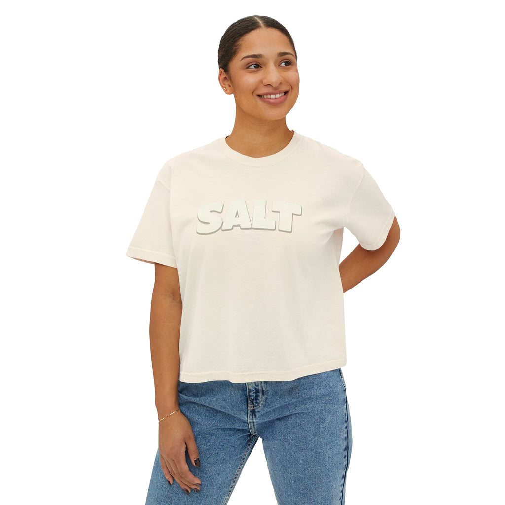 SALT Women's Boxy Tee - 'Salty Shenanigans' Beach Sunset Graphic Printify