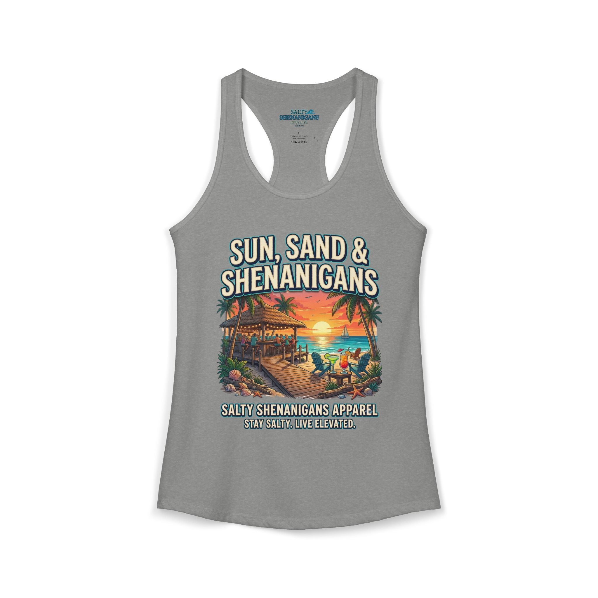 Sun, Sand & Shenanigans Women's Racerback Tank Top Printify