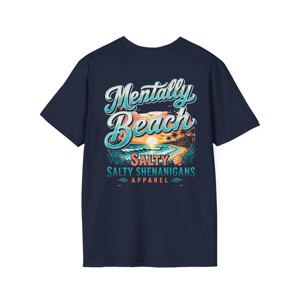 Mentally At The Beach Beach Bar T-Shirt | Premium Coastal Apparel Printify