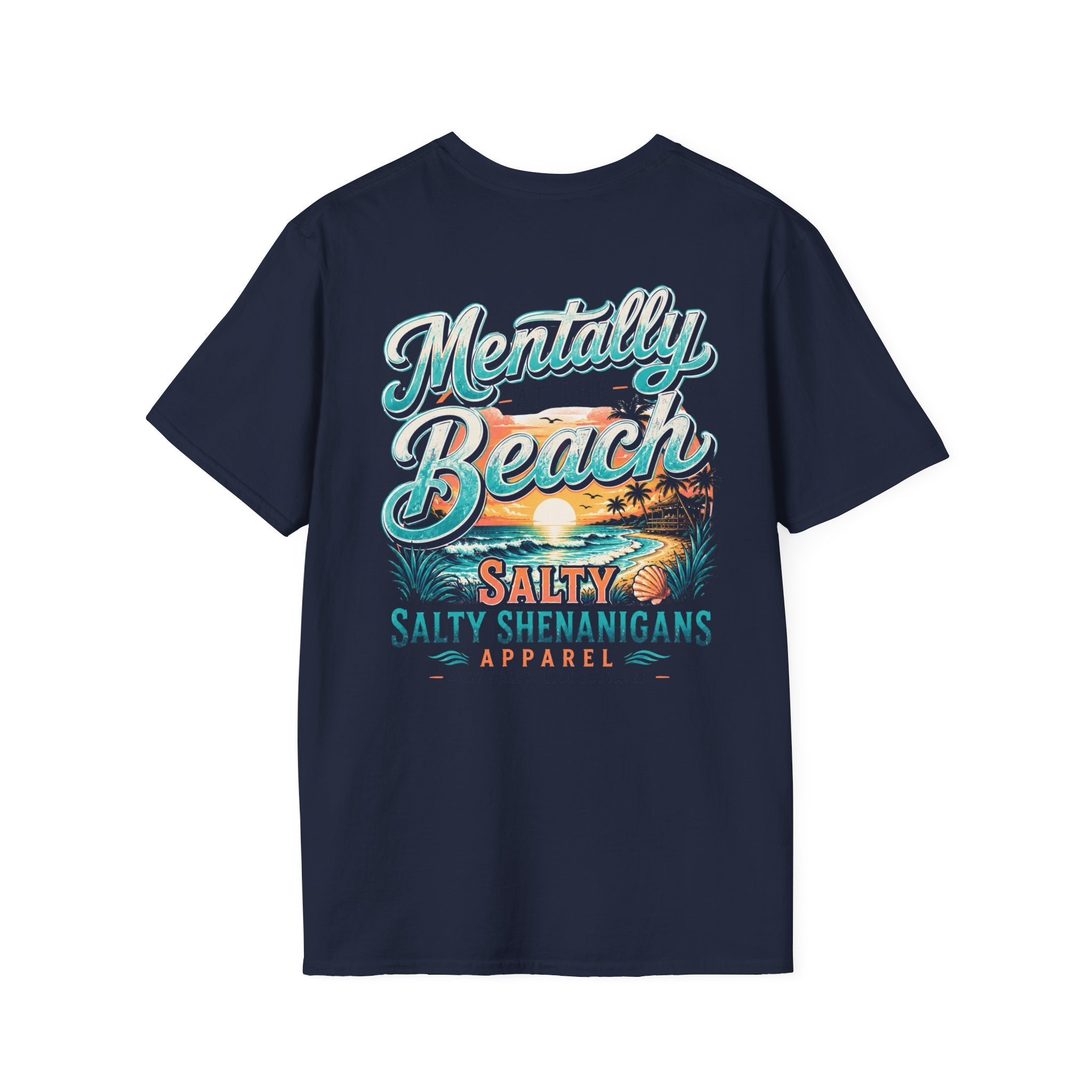 Mentally At The Beach Beach Bar T-Shirt | Premium Coastal Apparel Printify