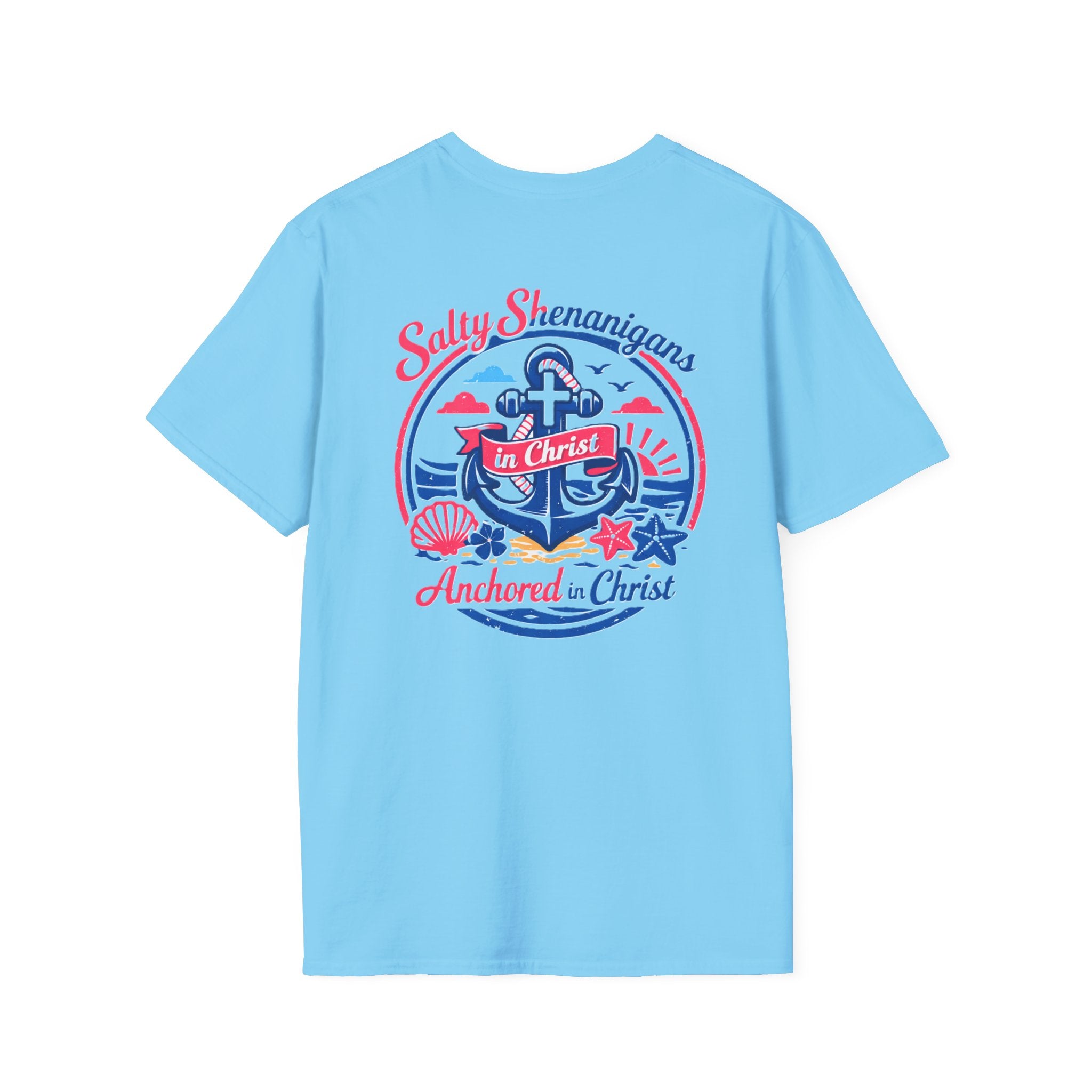 Retro Anchored in Christ Salty Shenanigans Tee Shirt Printify