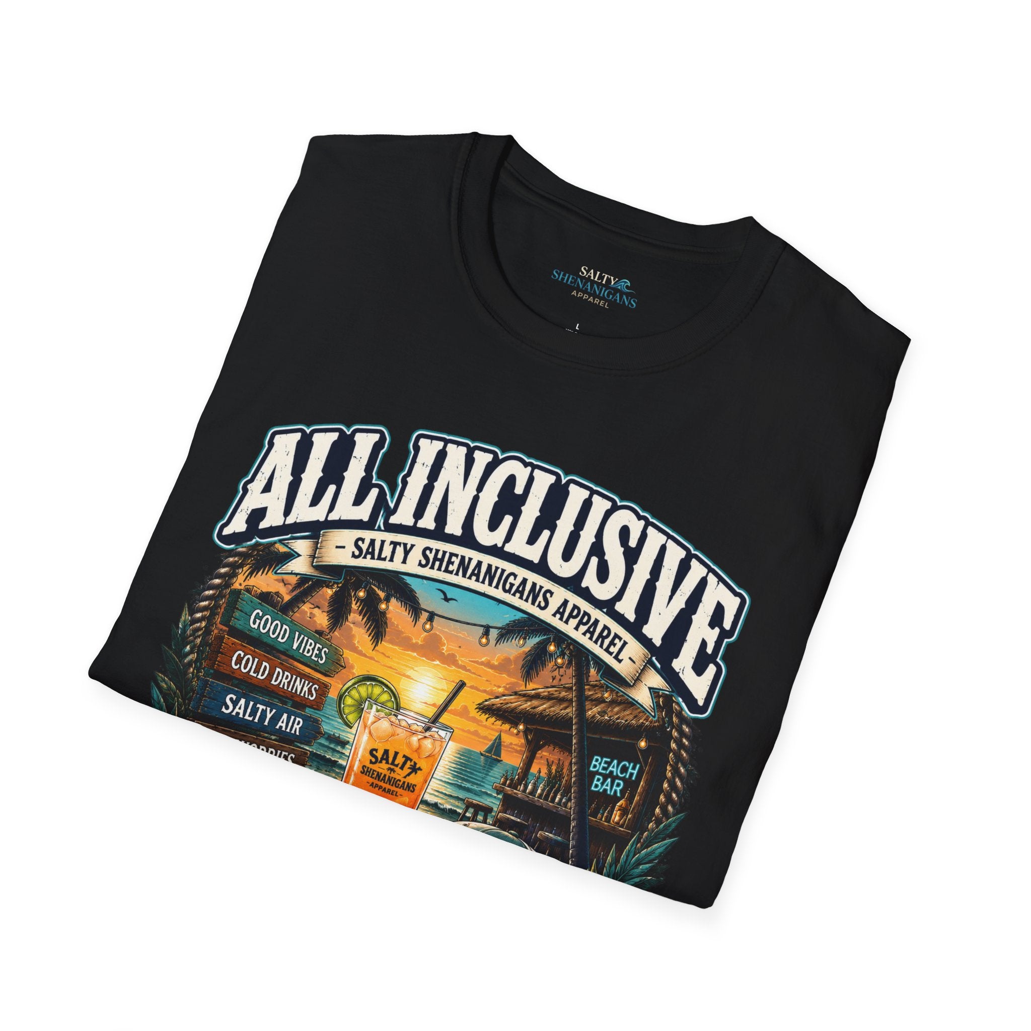All Inclusive Loading Beach Vacation T-Shirt Printify