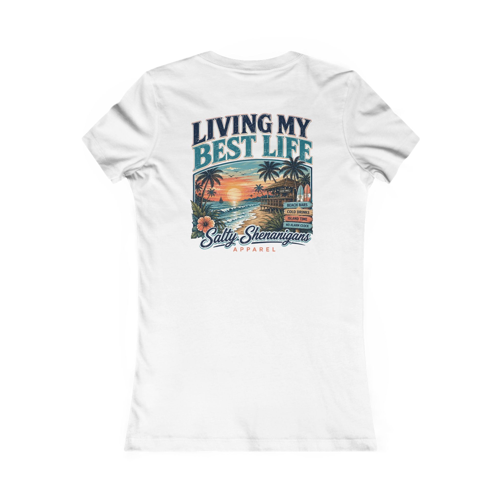 Living My Best Life Sunset Tee | Bella+Canvas Women's Beach Vacation T-Shirt Printify