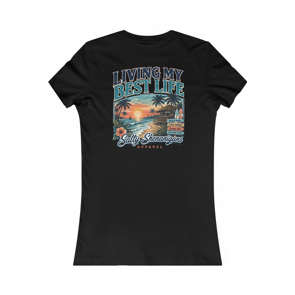 Living My Best Life Sunset Tee | Bella+Canvas Women's Beach Vacation T-Shirt Printify