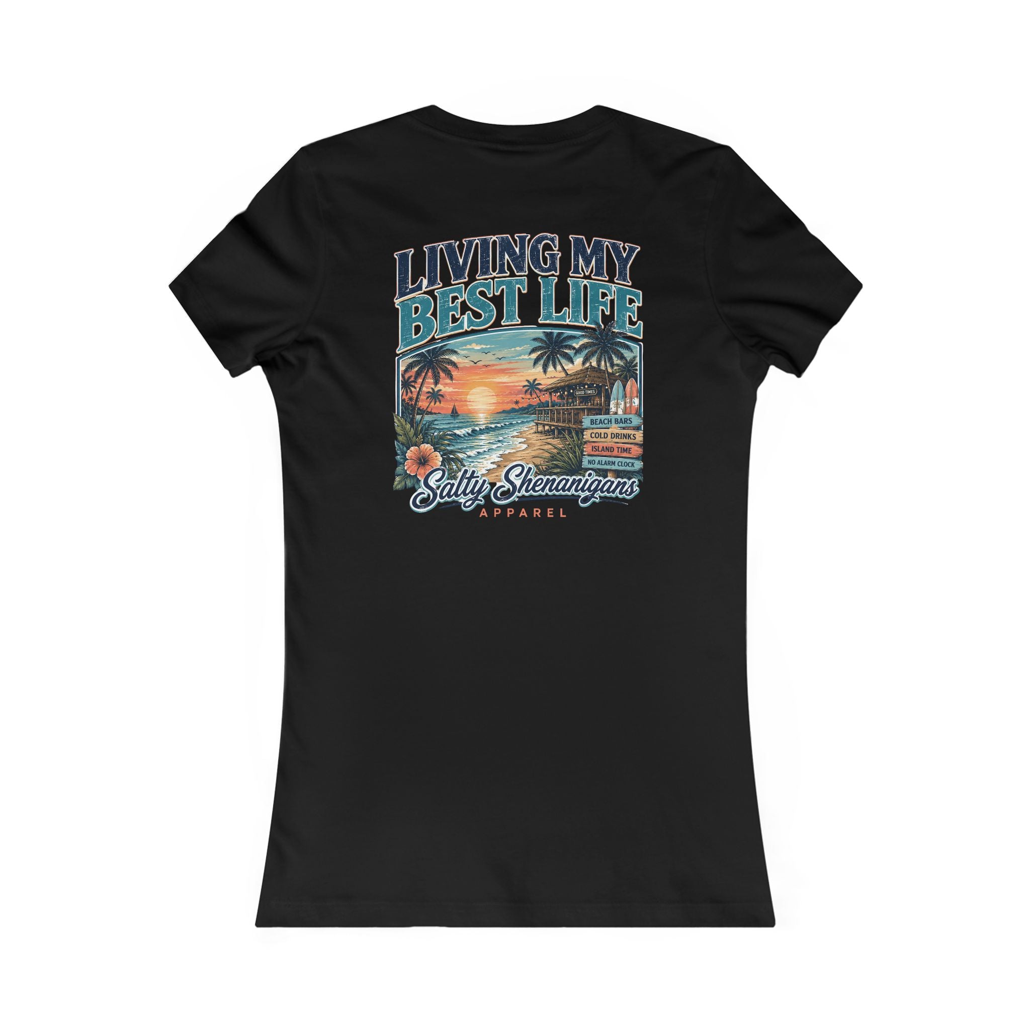 Living My Best Life Sunset Tee | Bella+Canvas Women's Beach Vacation T-Shirt Printify