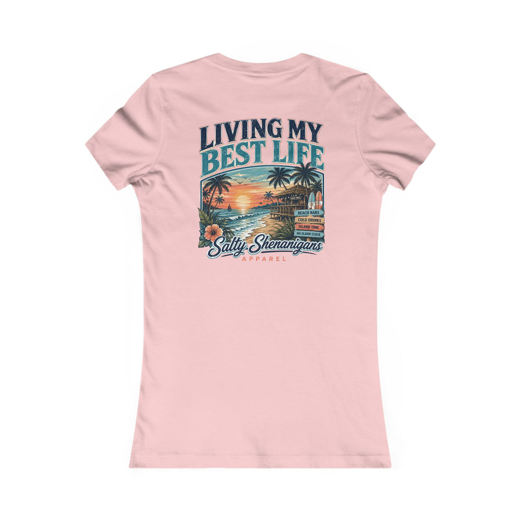 Living My Best Life Sunset Tee | Bella+Canvas Women's Beach Vacation T-Shirt Printify