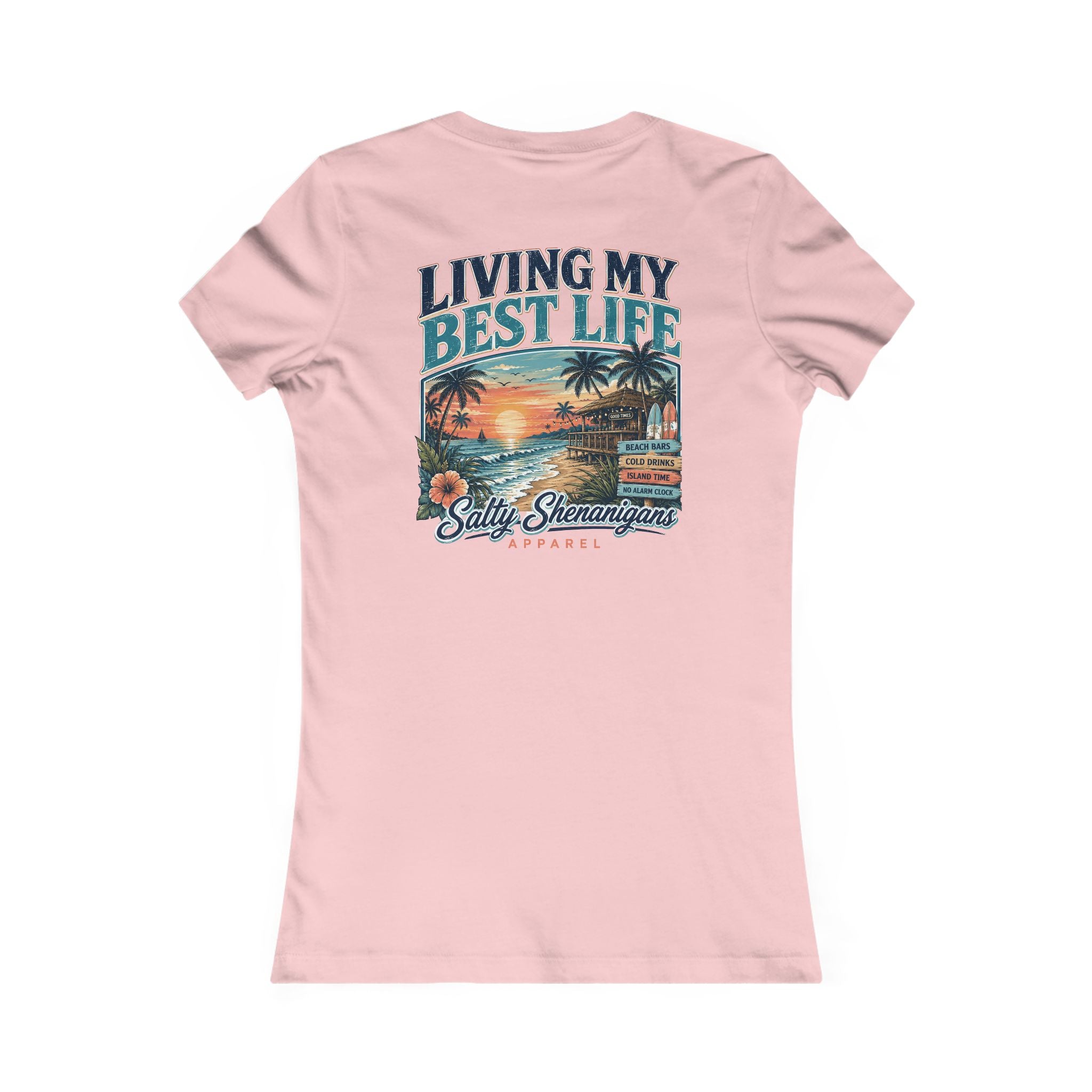 Living My Best Life Sunset Tee | Bella+Canvas Women's Beach Vacation T-Shirt Printify