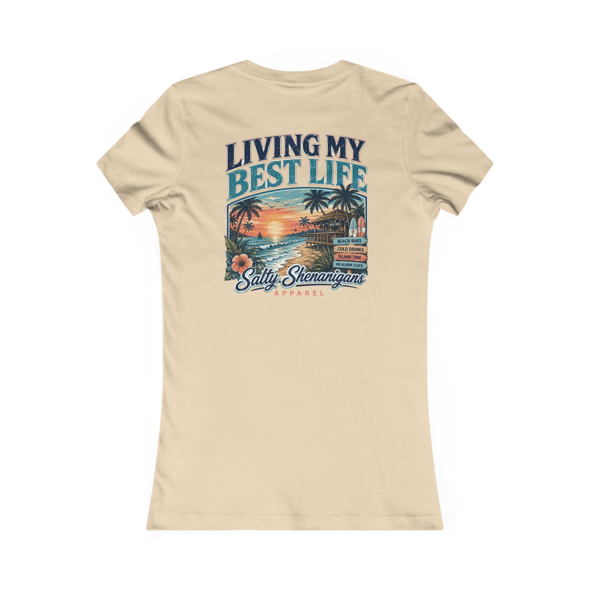 Living My Best Life Sunset Tee | Bella+Canvas Women's Beach Vacation T-Shirt Printify