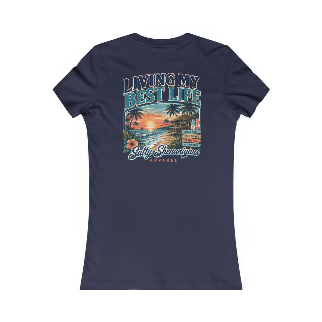 Living My Best Life Sunset Tee | Bella+Canvas Women's Beach Vacation T-Shirt Printify