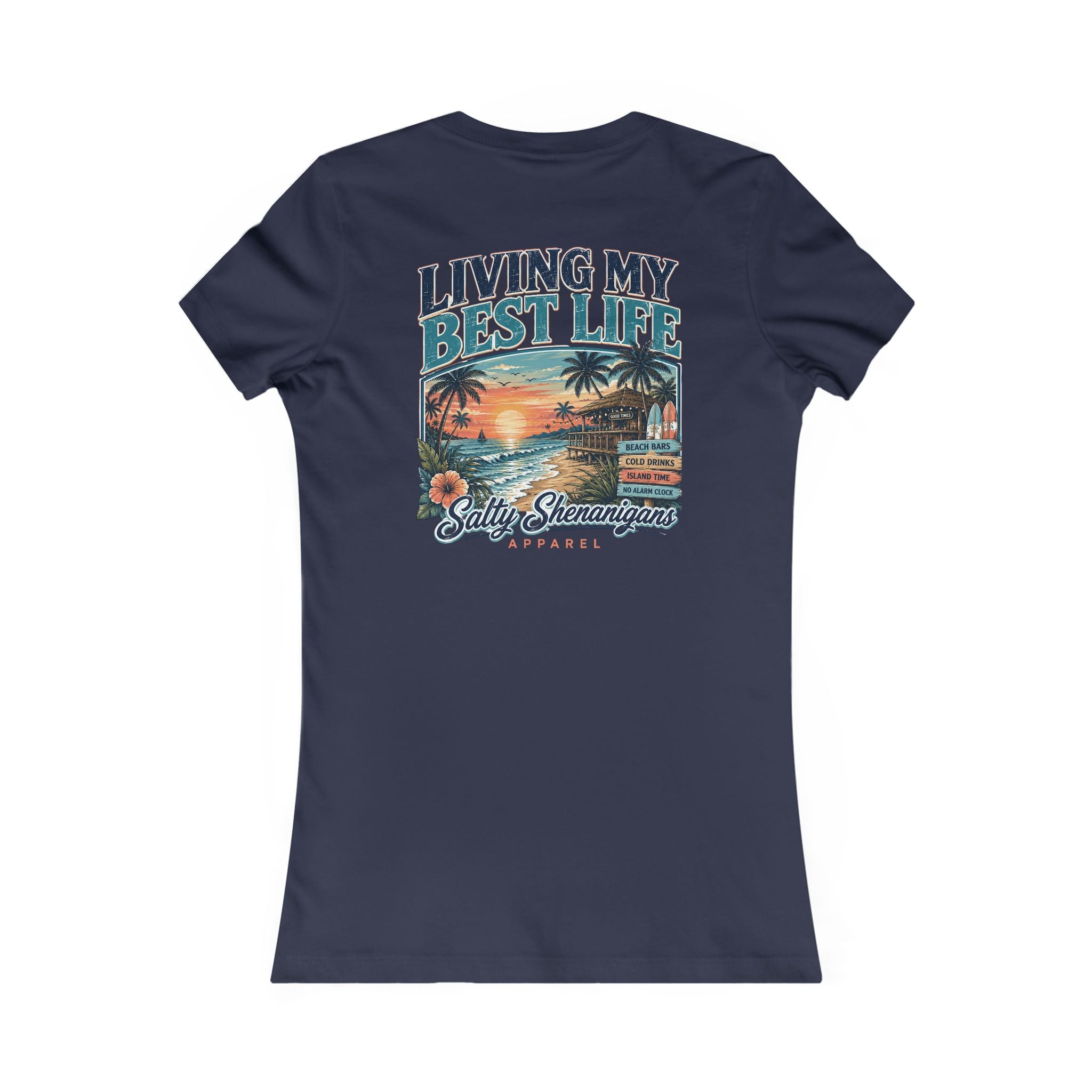 Living My Best Life Sunset Tee | Bella+Canvas Women's Beach Vacation T-Shirt Printify