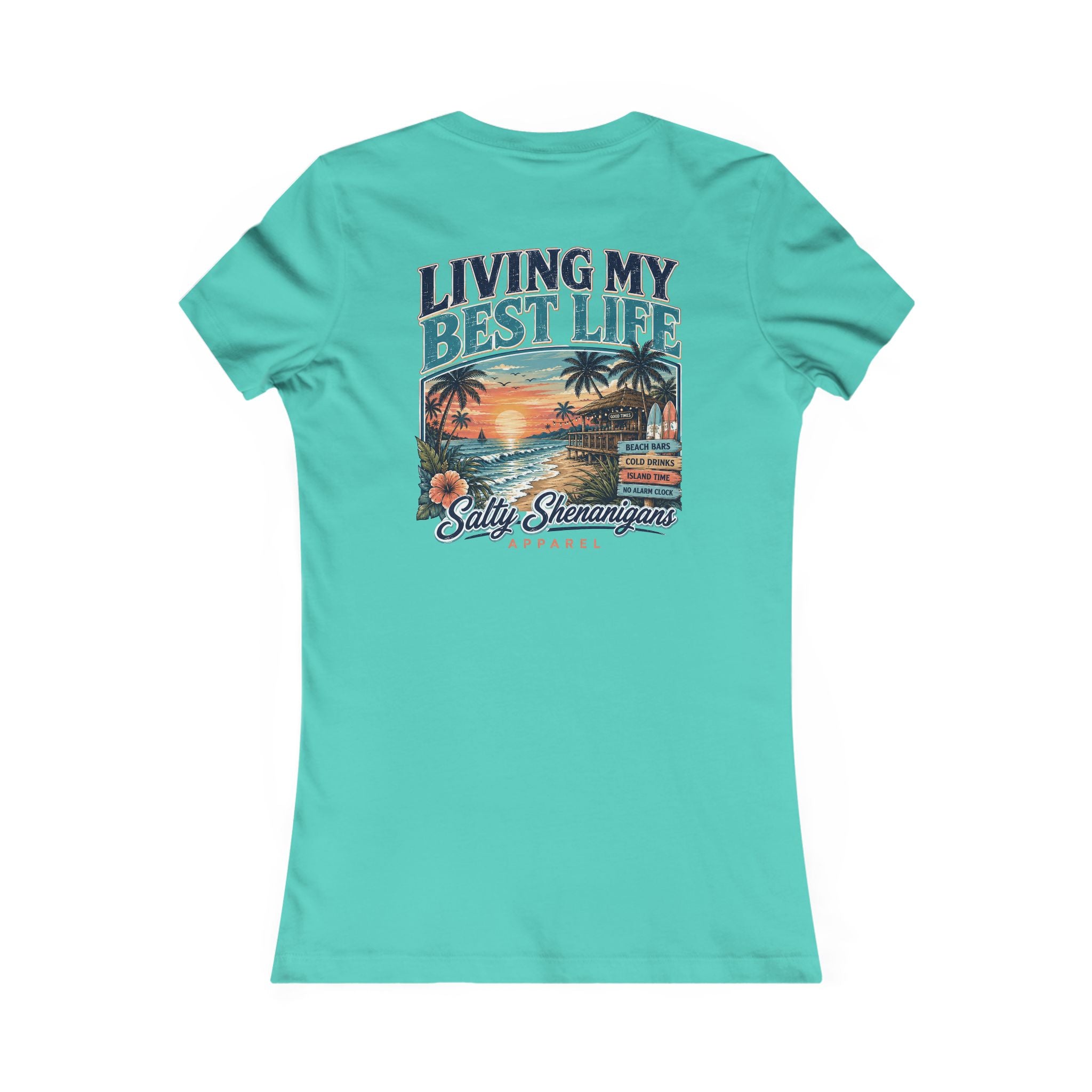 Living My Best Life Sunset Tee | Bella+Canvas Women's Beach Vacation T-Shirt Printify