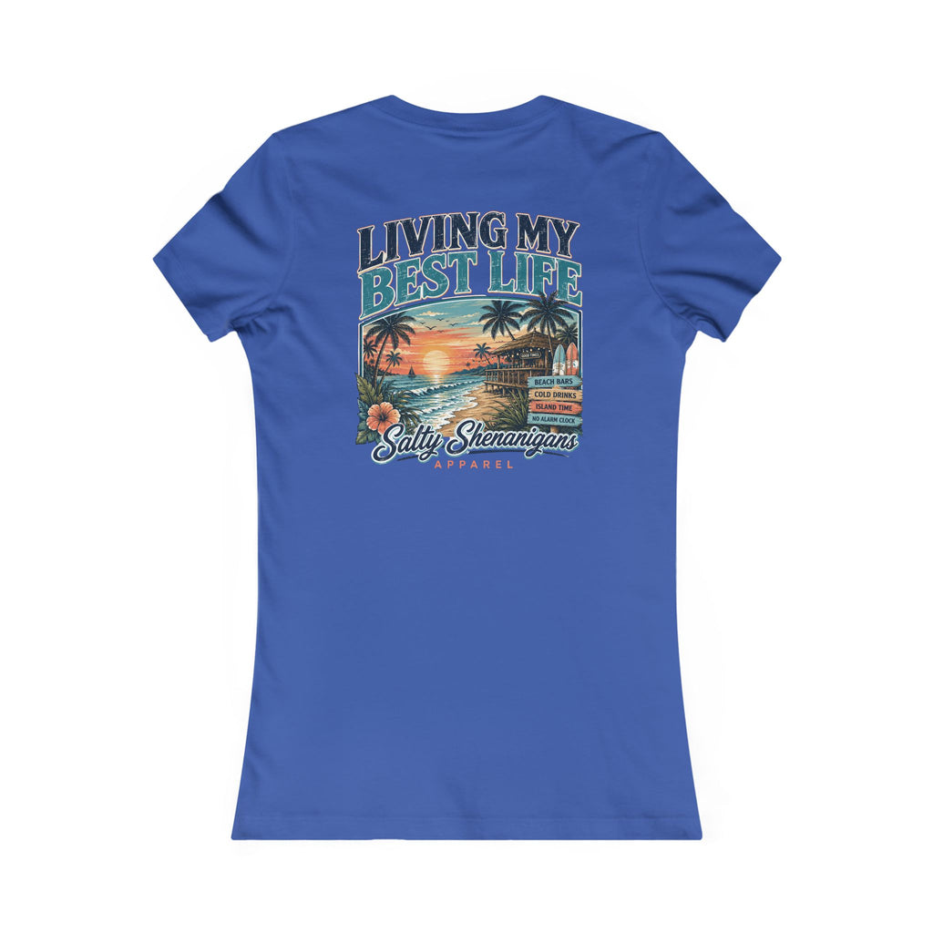 Living My Best Life Sunset Tee | Bella+Canvas Women's Beach Vacation T-Shirt Printify