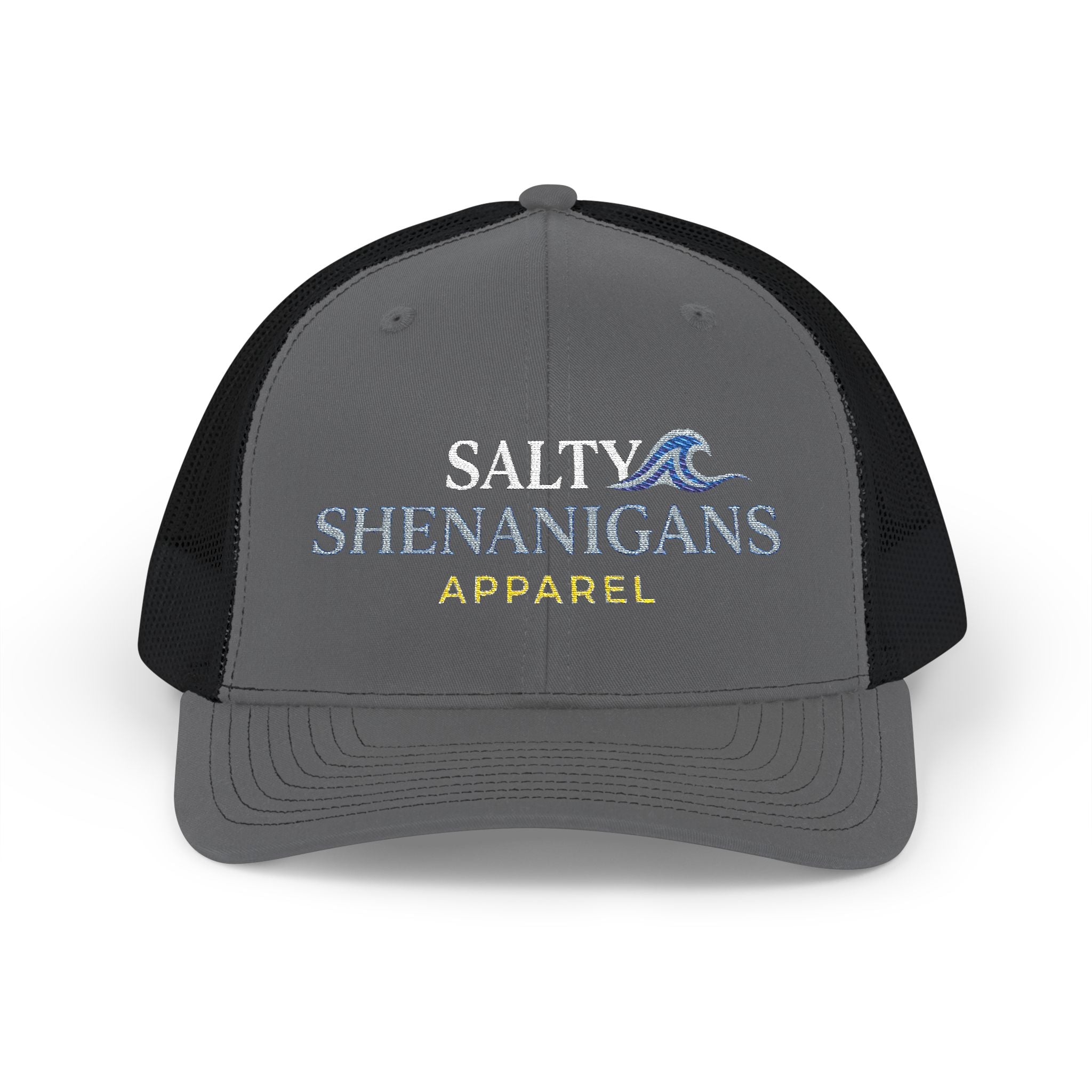 Salty Shenanigans Apparel Snapback Trucker Cap | Premium Coastal Beach Hat | Adjustable Mesh Baseball Cap Printify