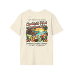 Cocktails First Questions Later Shirt | Funny Beach Drinking Tee | Tropical Vacation Graphic T-Shirt | Coastal Cocktail Shirt | Salty Shenanigans Apparel Printify