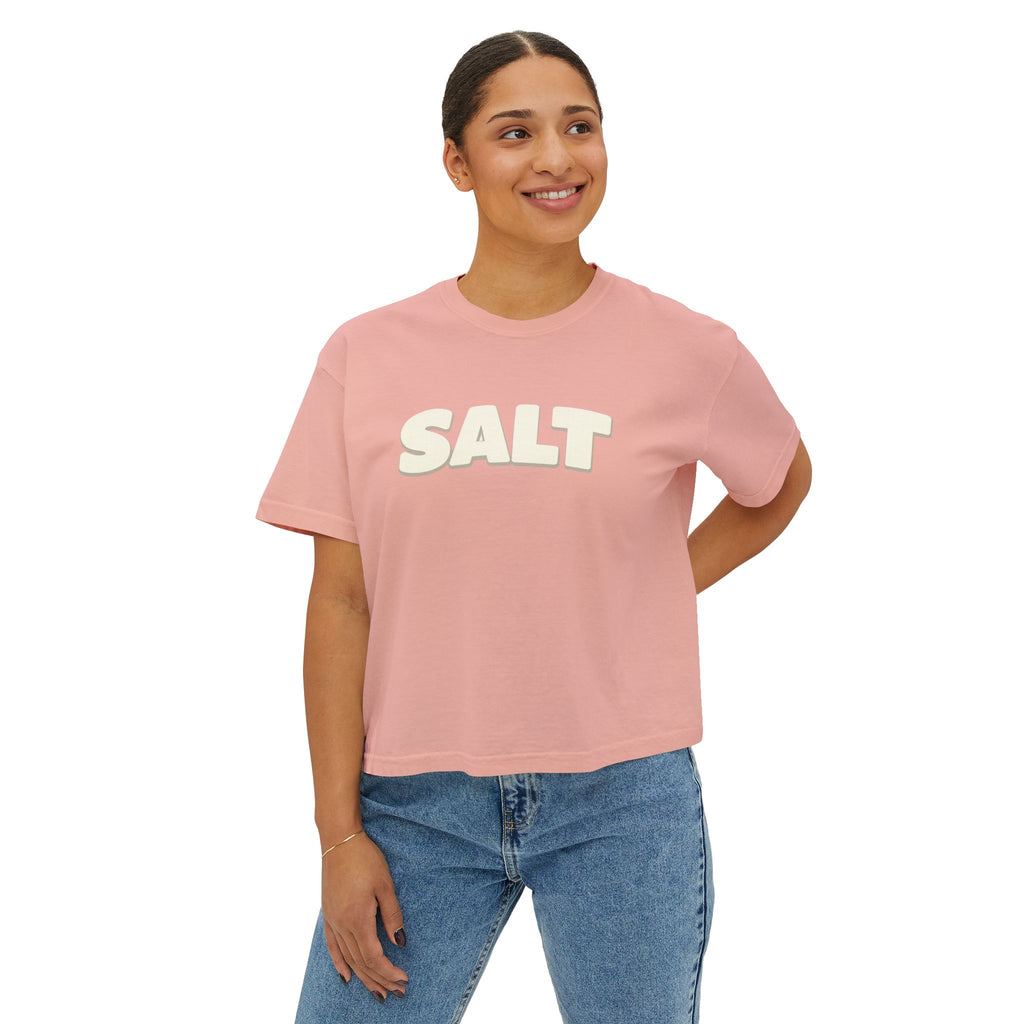 SALT Women's Boxy Tee - 'Salty Shenanigans' Beach Sunset Graphic Printify