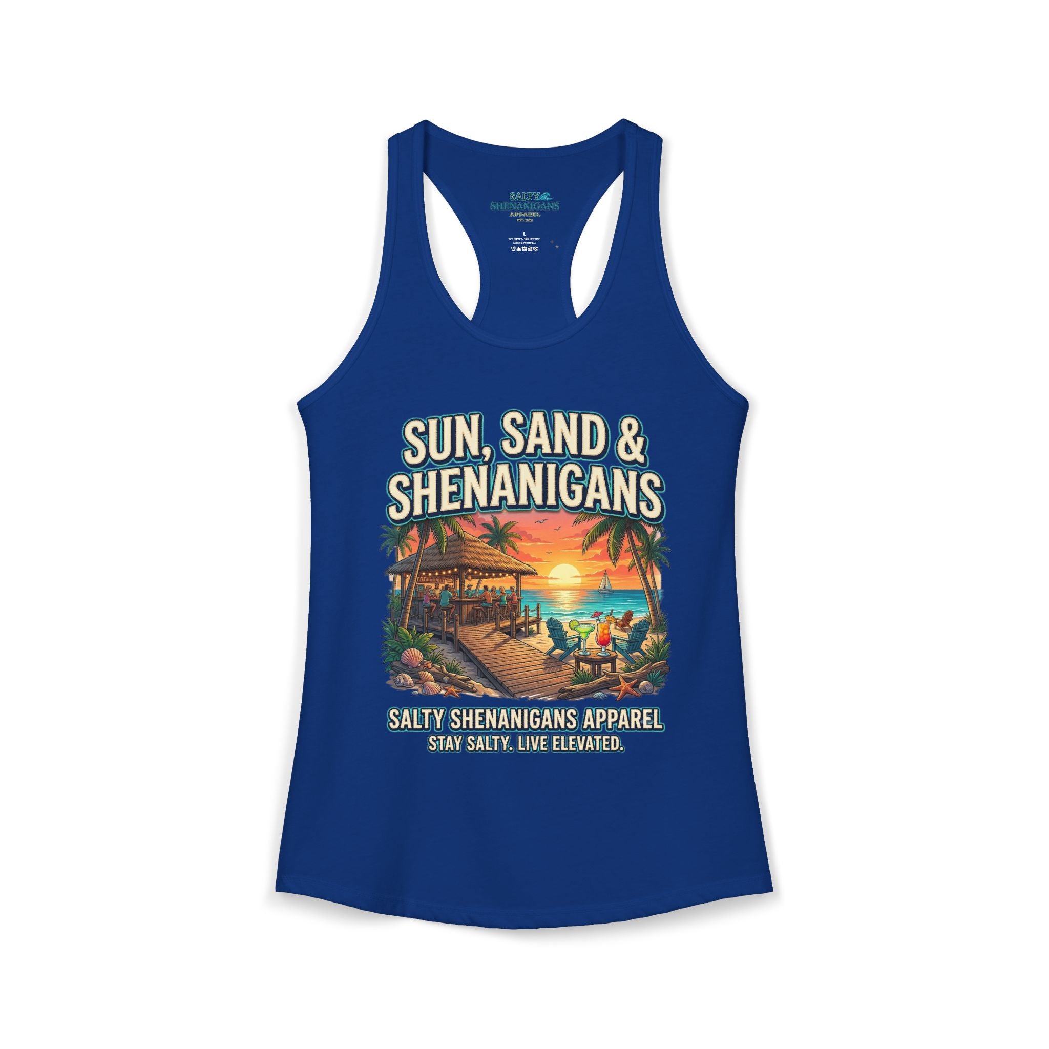 Sun, Sand & Shenanigans Women's Racerback Tank Top Printify