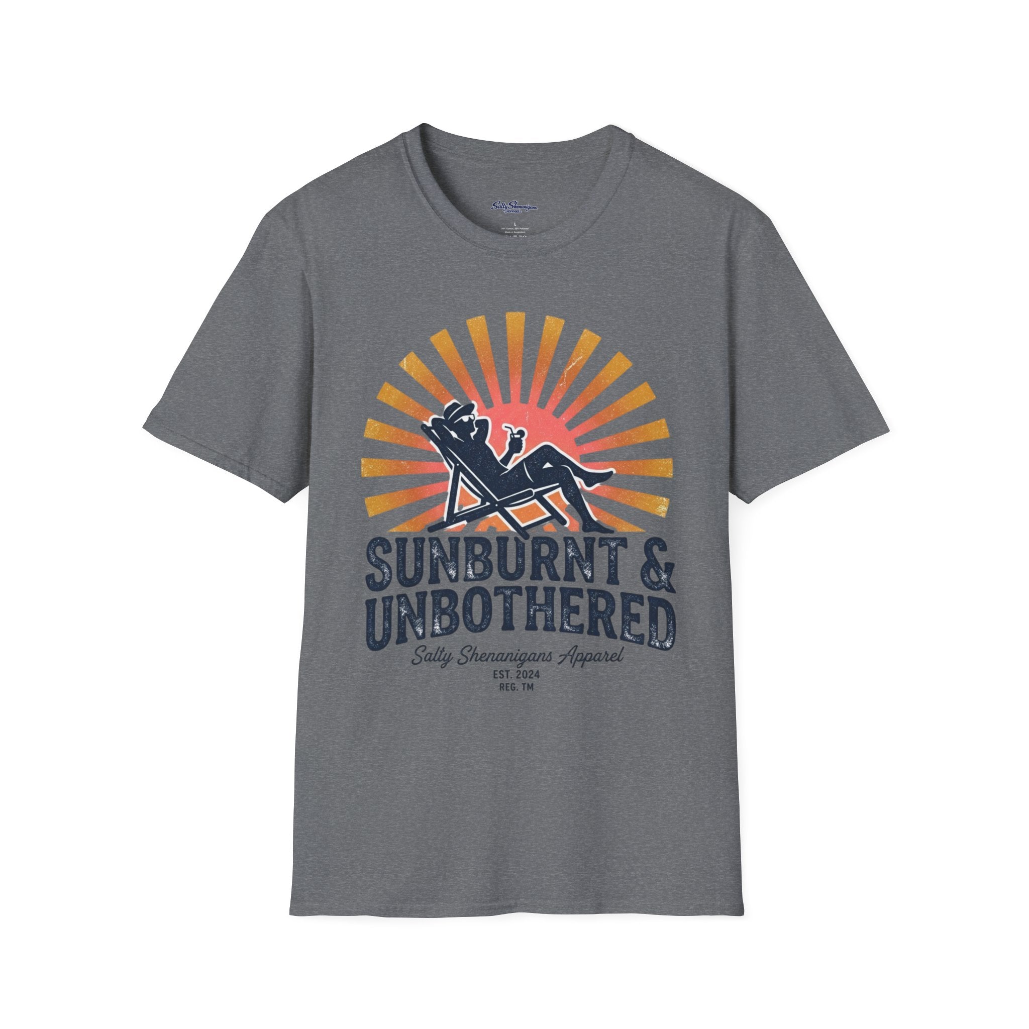 Salty Shenanigans Apparel Sunburnt & Unbothered T-Shirt Printify