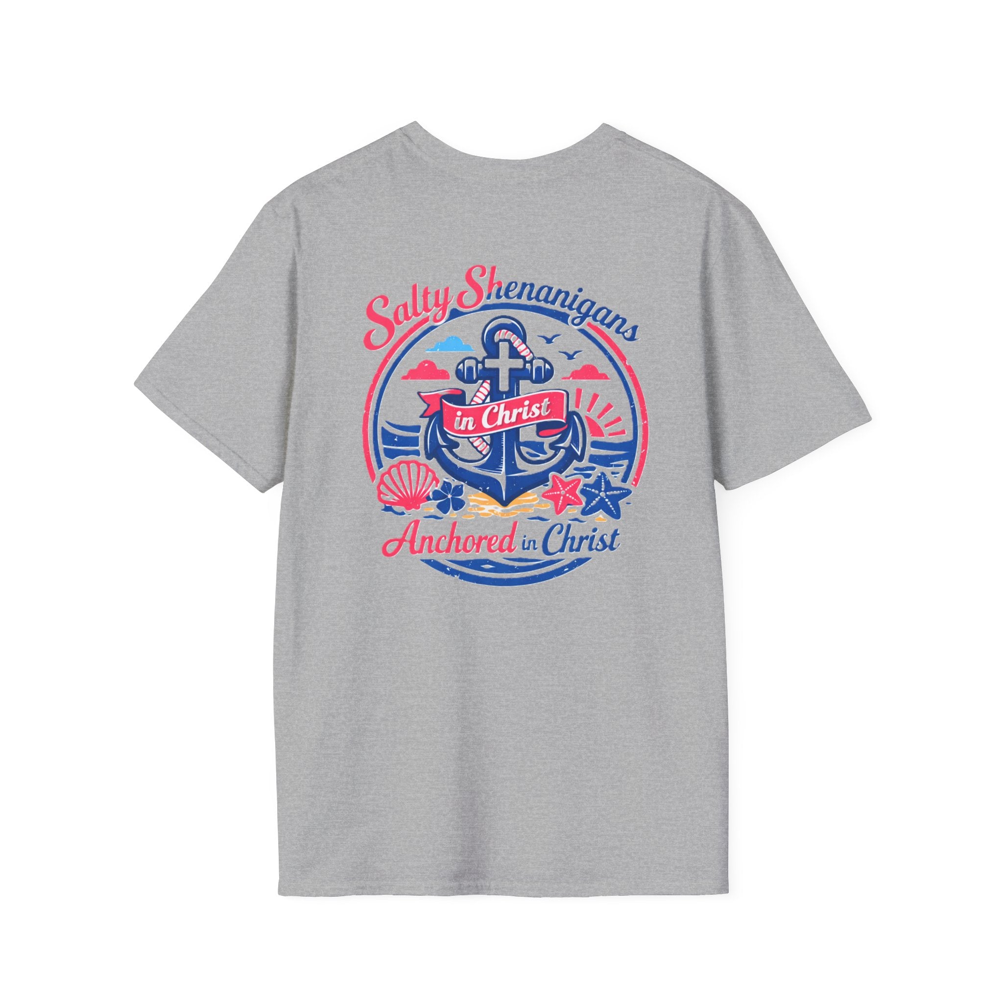 Retro Anchored in Christ Salty Shenanigans Tee Shirt Printify
