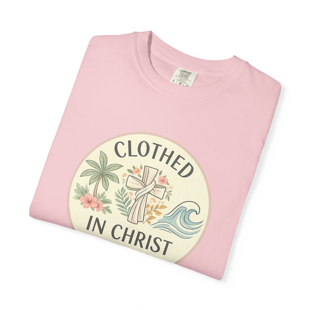 Clothed in Christ Graphic T-Shirt — Christian Faith Tee Printify