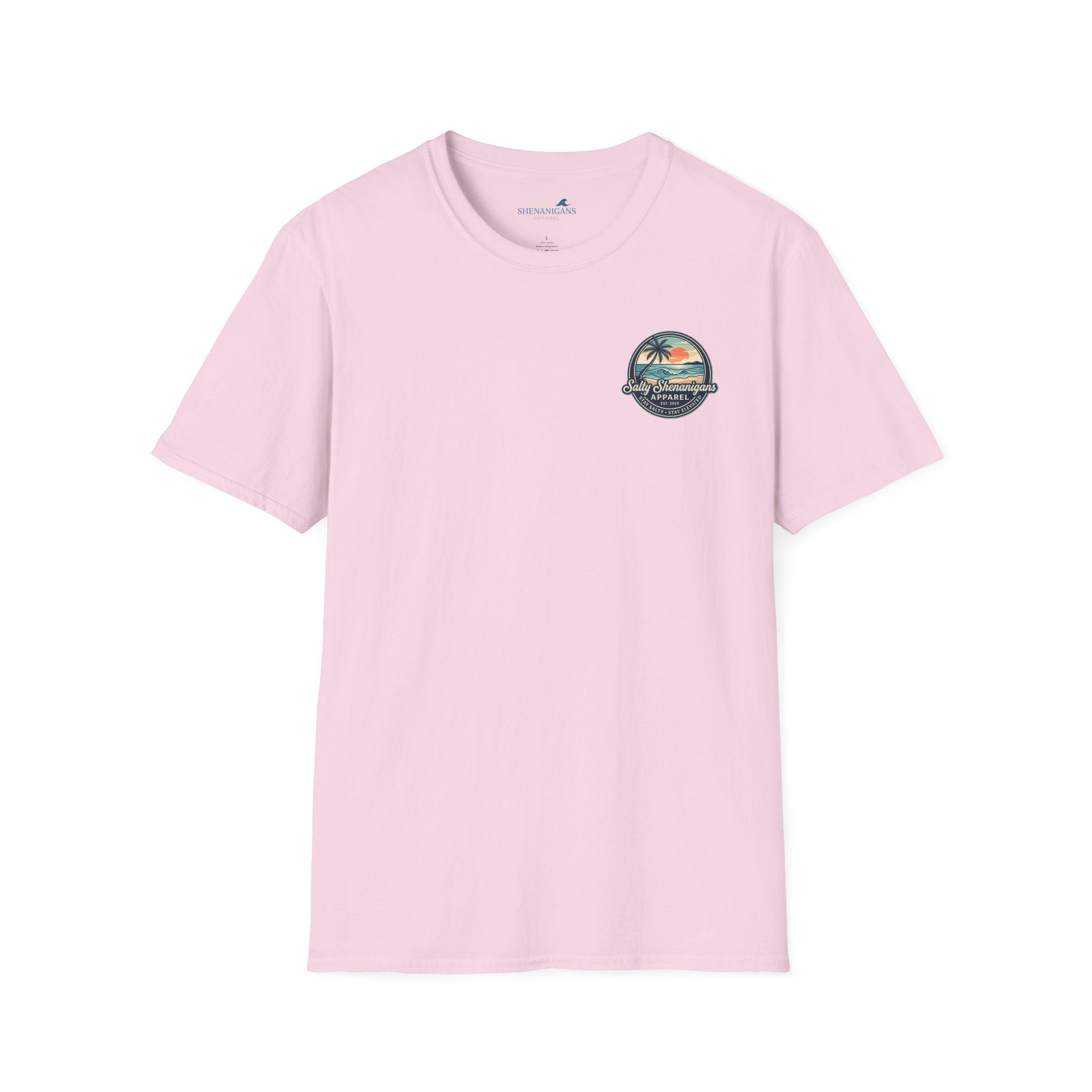 Salty Shenanigans Vintage Coastal Sunset Logo Printify