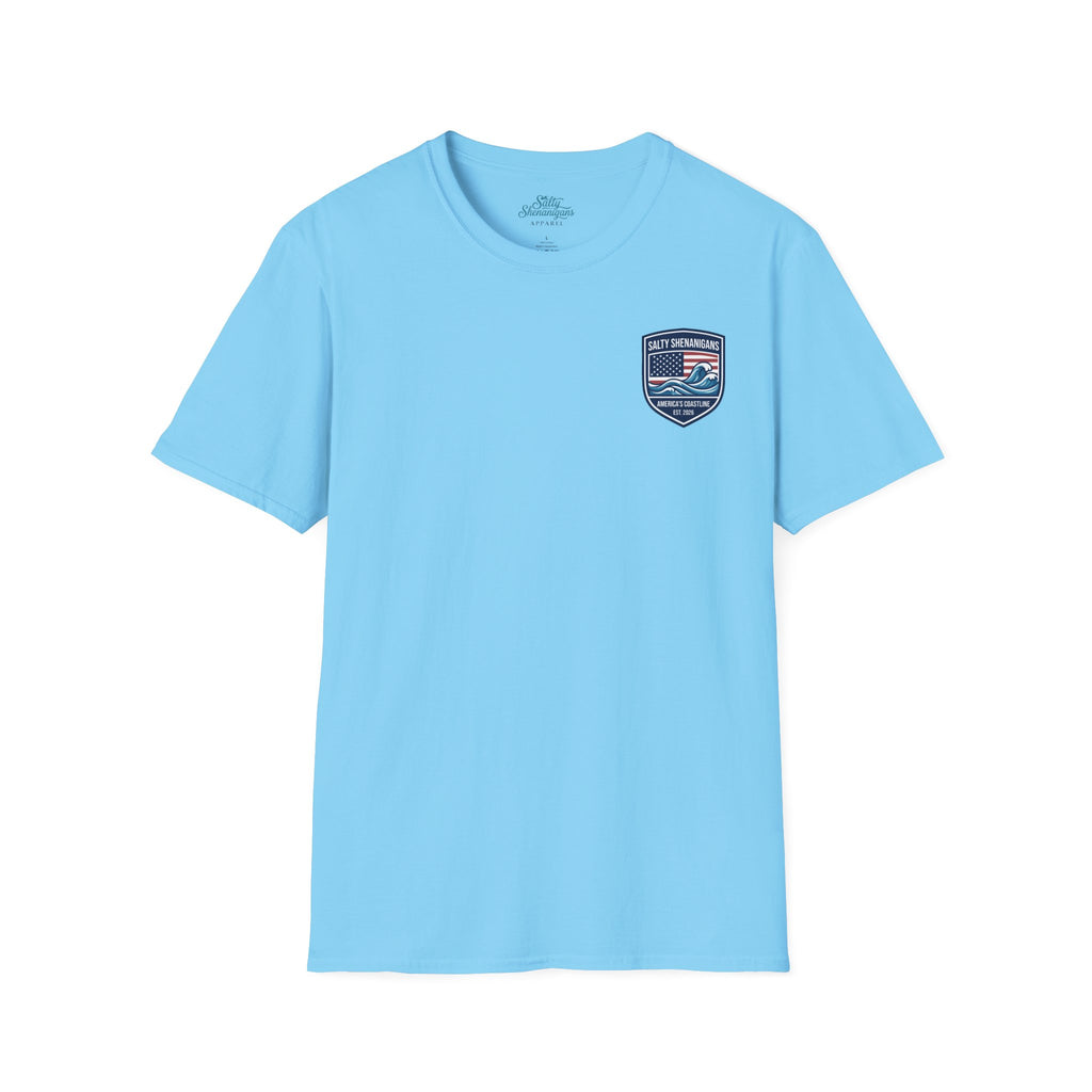 America 250th Anniversary Coastal Flag Tee | Salty Shenanigans Apparel Printify