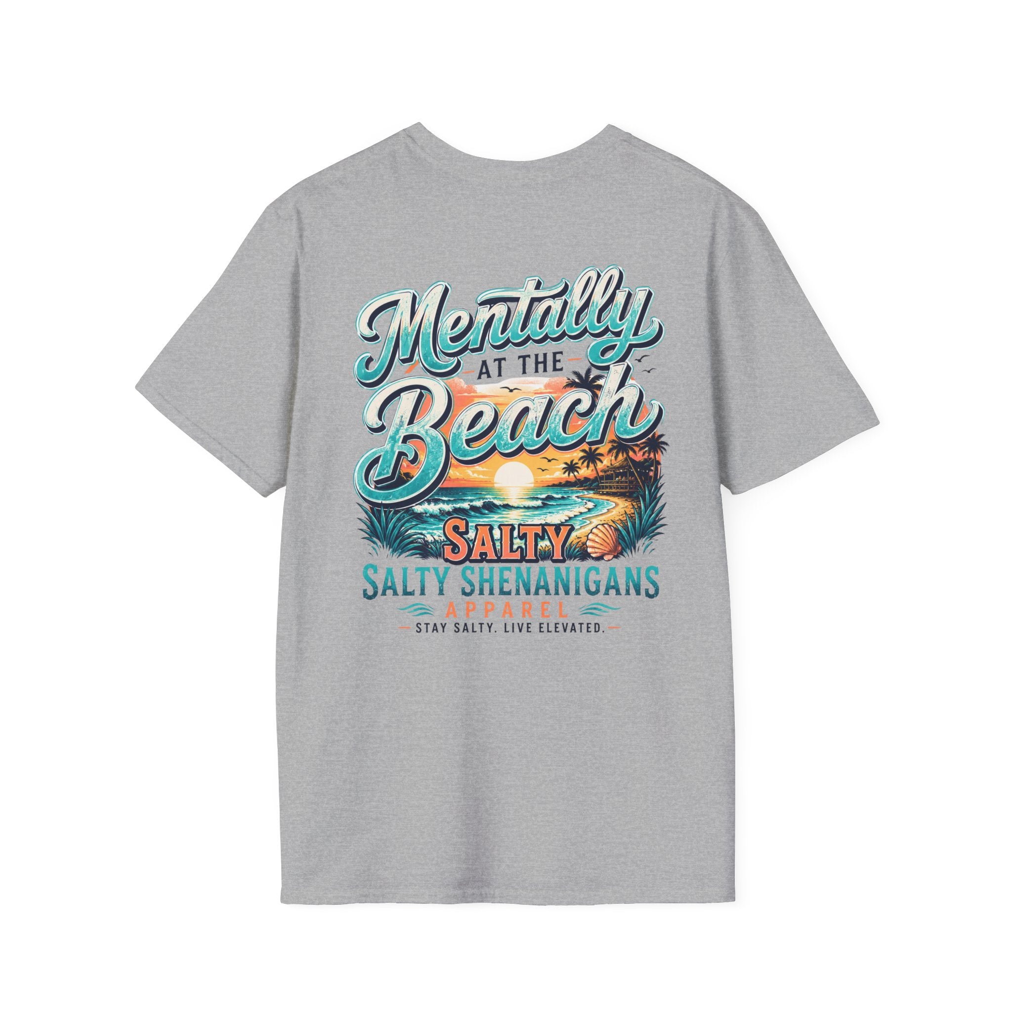 Mentally At The Beach Beach Bar T-Shirt | Premium Coastal Apparel Printify