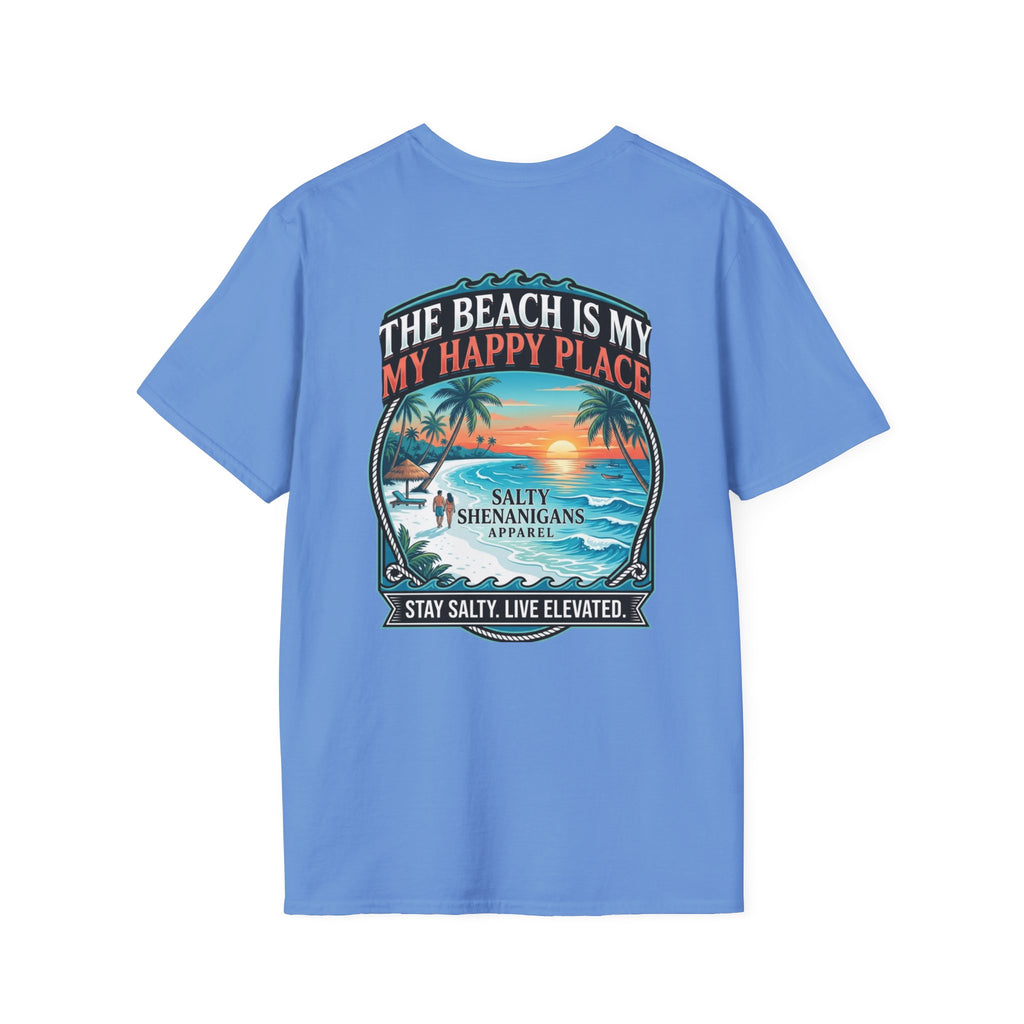 The Beach Is My Happy Place T-Shirt | Premium Coastal Graphic Tee Printify