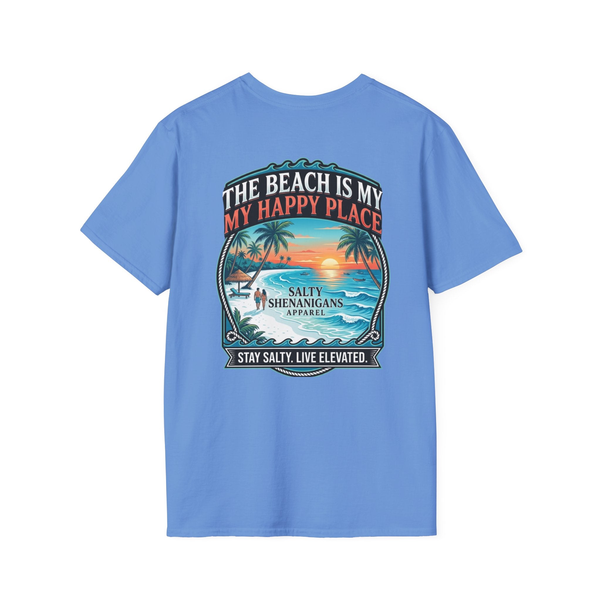 The Beach Is My Happy Place T-Shirt | Premium Coastal Graphic Tee Printify