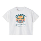Seaside Reading Society Women's Boxy Tee — Beach Sunset Palm Graphic Printify