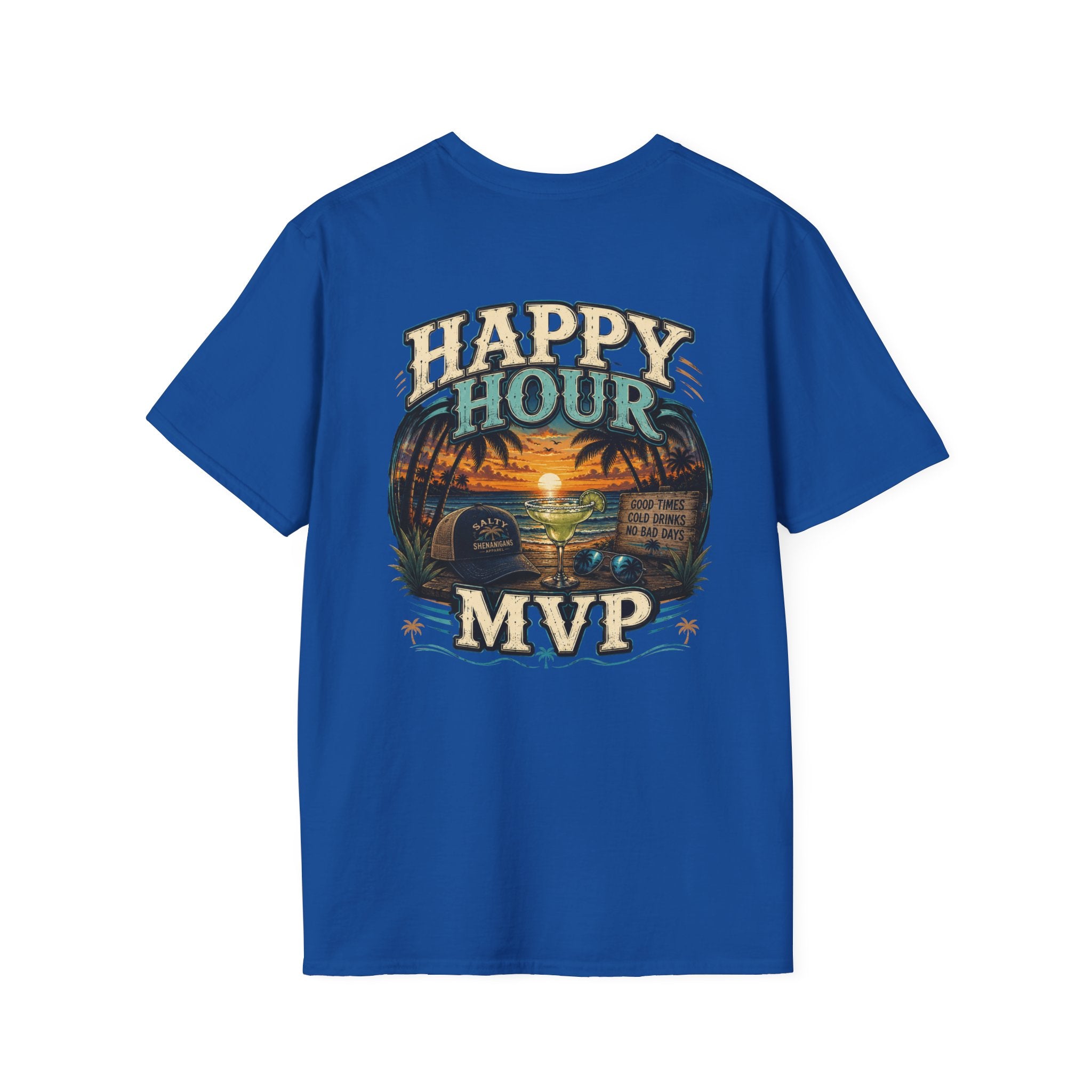 Happy Hour MVP | Funny Beach Margarita Graphic T-Shirt Printify