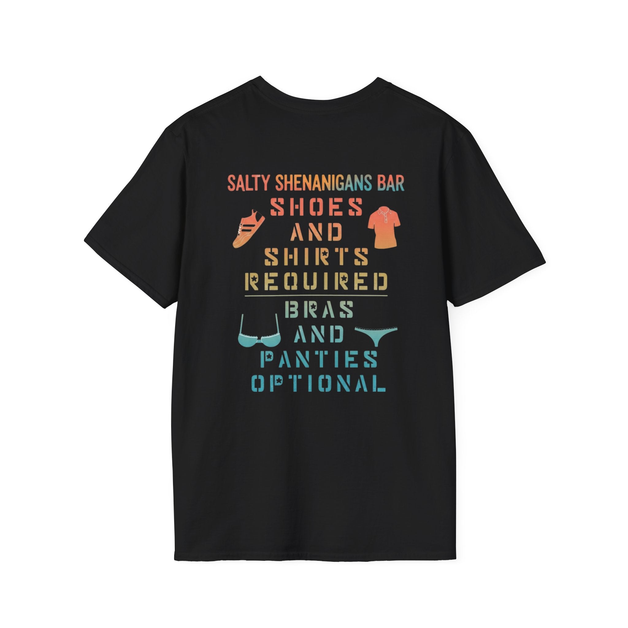 Shoes And Shirts Required - Salty Shenanigans Apparel T-Shirt Printify