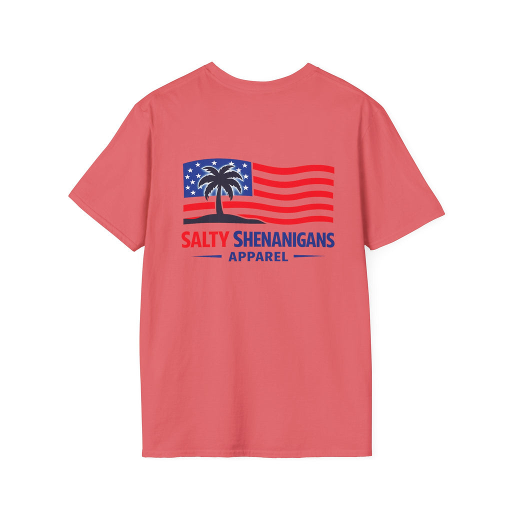 Salty Shenanigans Apparel USA Flag Palm T-Shirt Printify