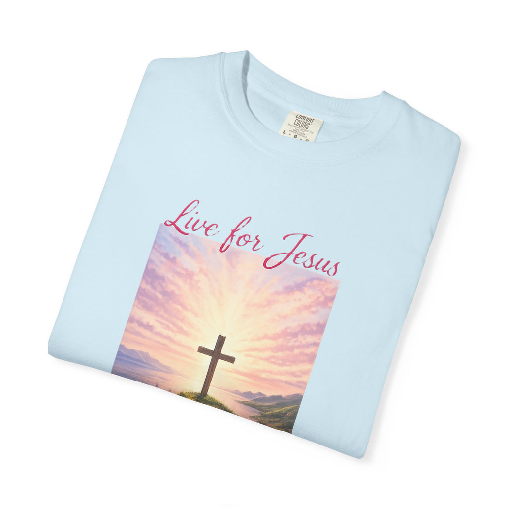 Clothed In Christ -Faith Cross T-Shirt — "Live for Jesus / Clothed in Christ" Christian Graphic Tee Printify