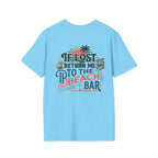 If Lost Return Me To The Beach Bar T-Shirt | Funny Coastal Vacation Graphic Tee | Gildan 64000 | Salty Shenanigans Apparel Printify