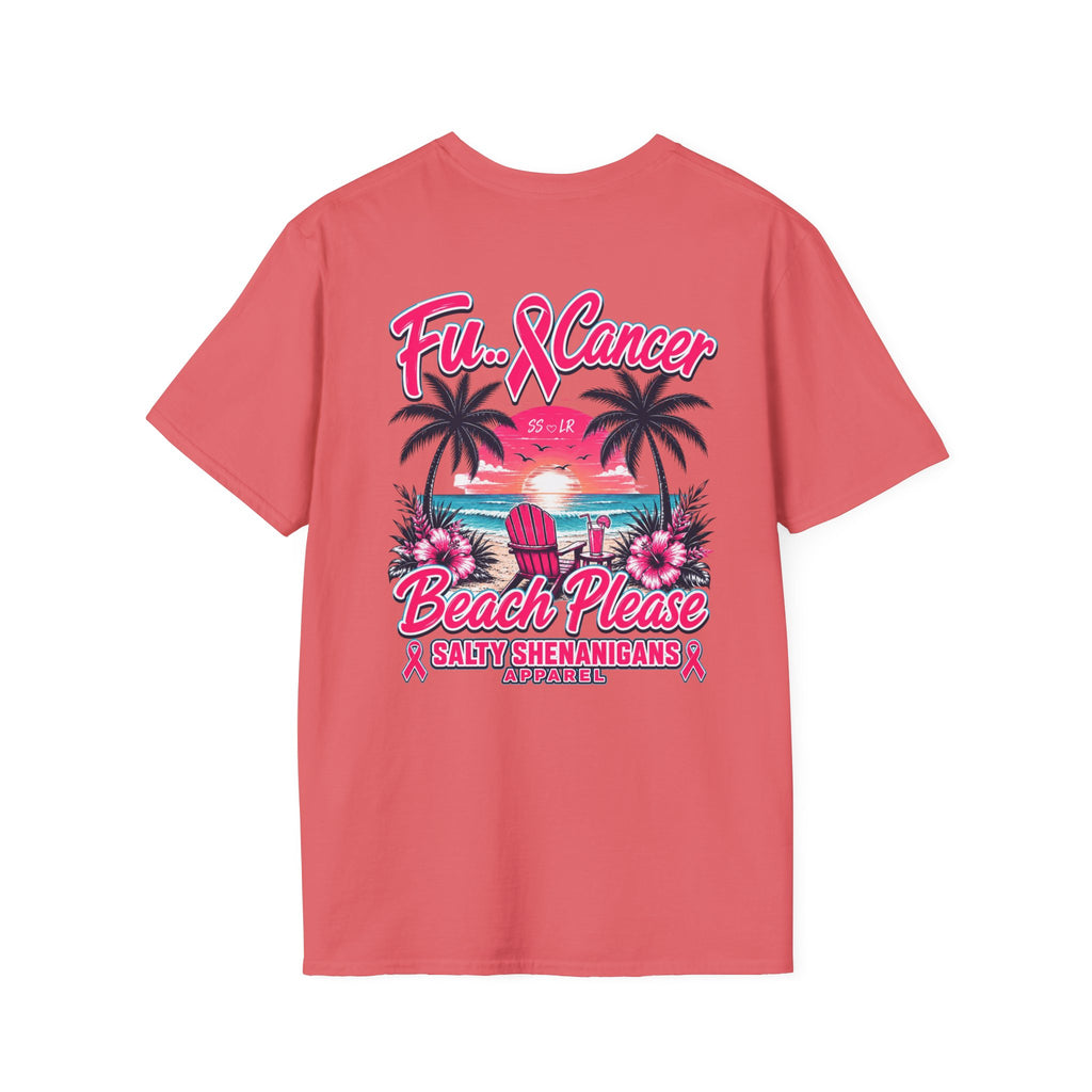 Fu.. Cancer – Beach Please | Cancer Awareness Beach Shirt Printify