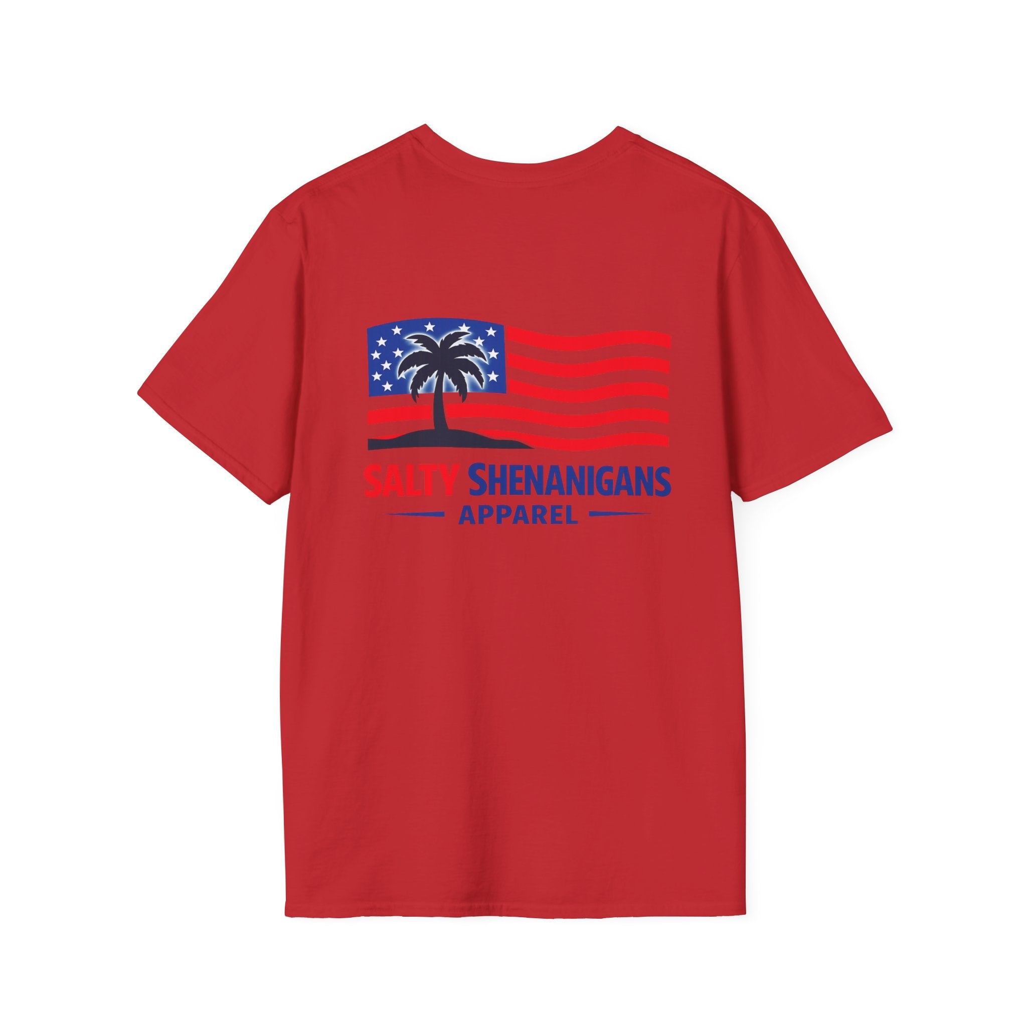 Salty Shenanigans Apparel USA Flag Palm T-Shirt Printify