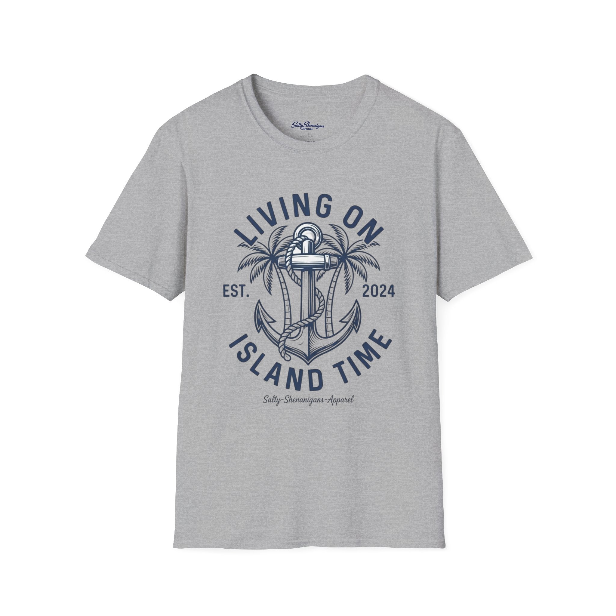Salty Shenanigans Apparel Living On Island Time T-Shirt Printify