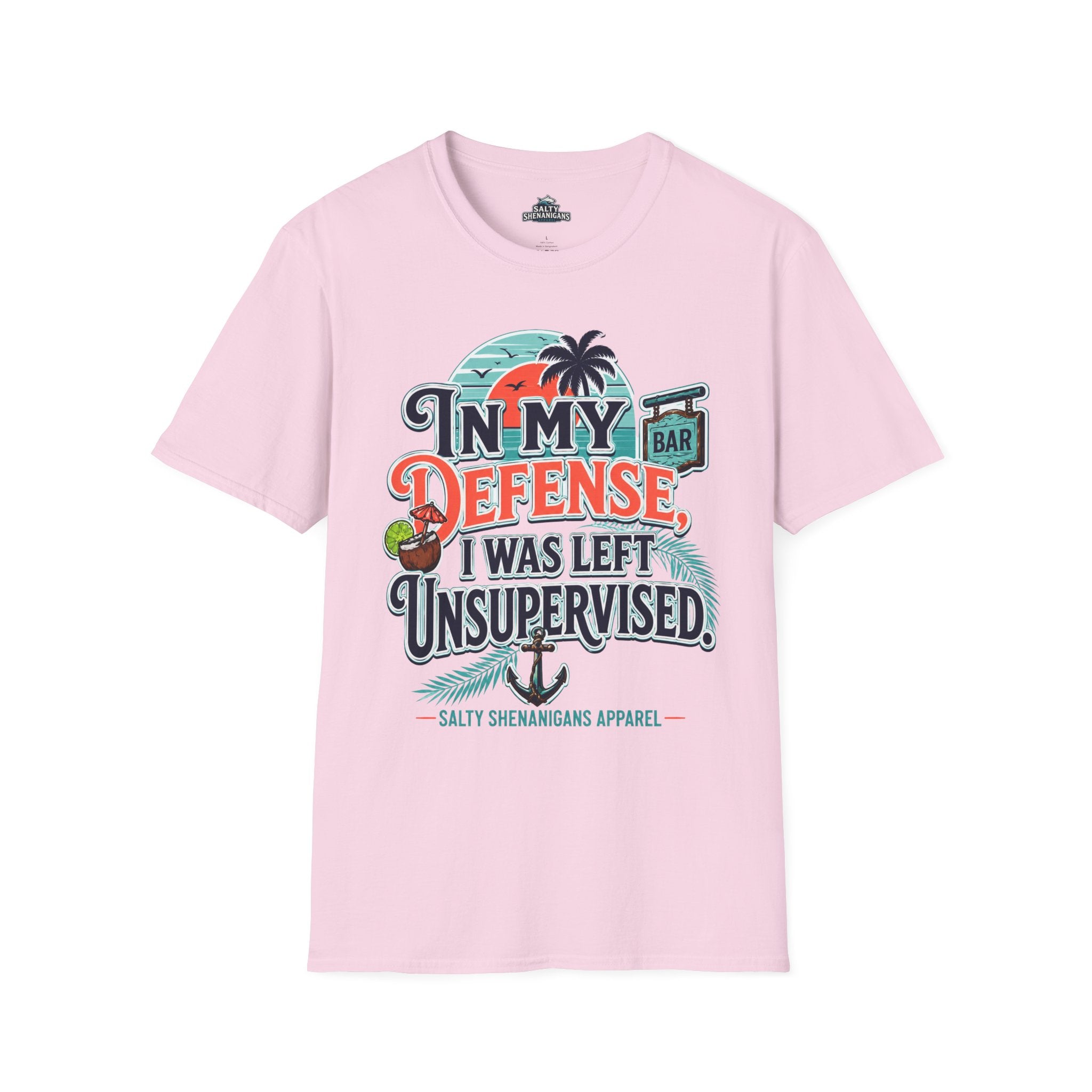 In My Defense I Was Left Unsupervised Front Print Tee Printify