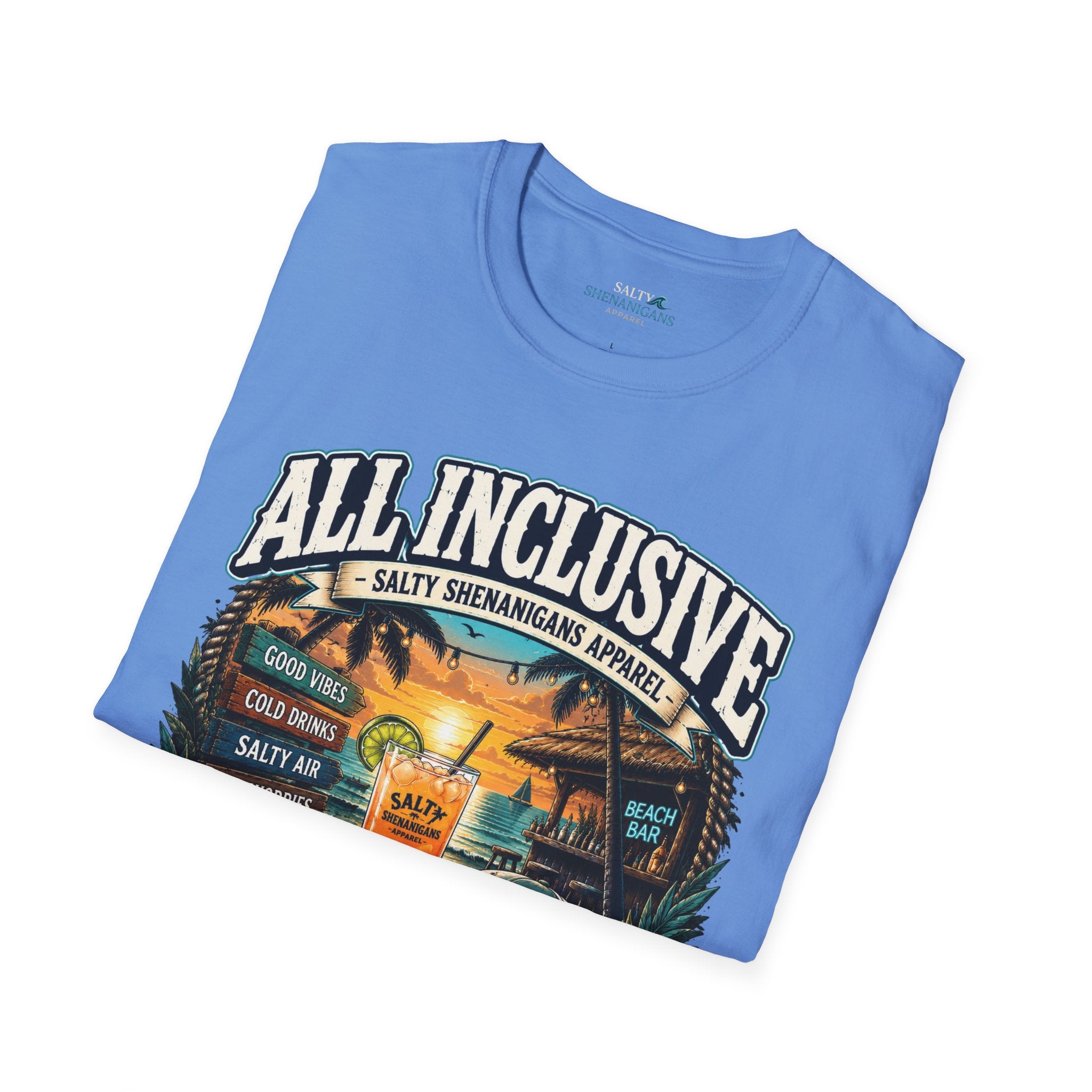 All Inclusive Loading Beach Vacation T-Shirt Printify