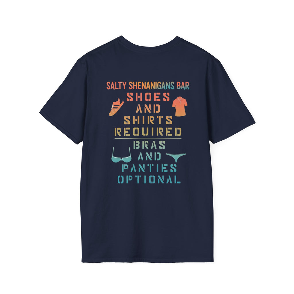 Shoes And Shirts Required - Salty Shenanigans Apparel T-Shirt Printify