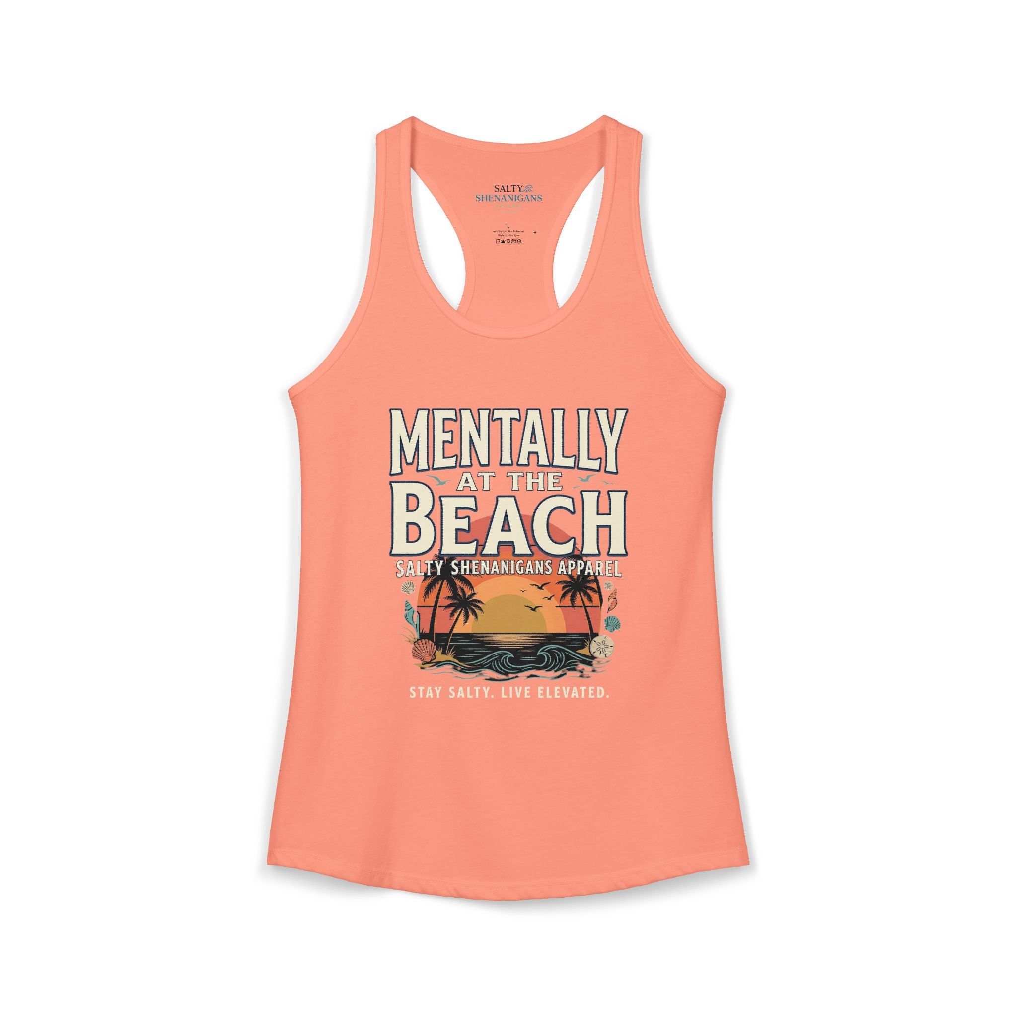 Mentally At The Beach Women's Racerback Tank Top | Salty Shenanigans Apparel Printify