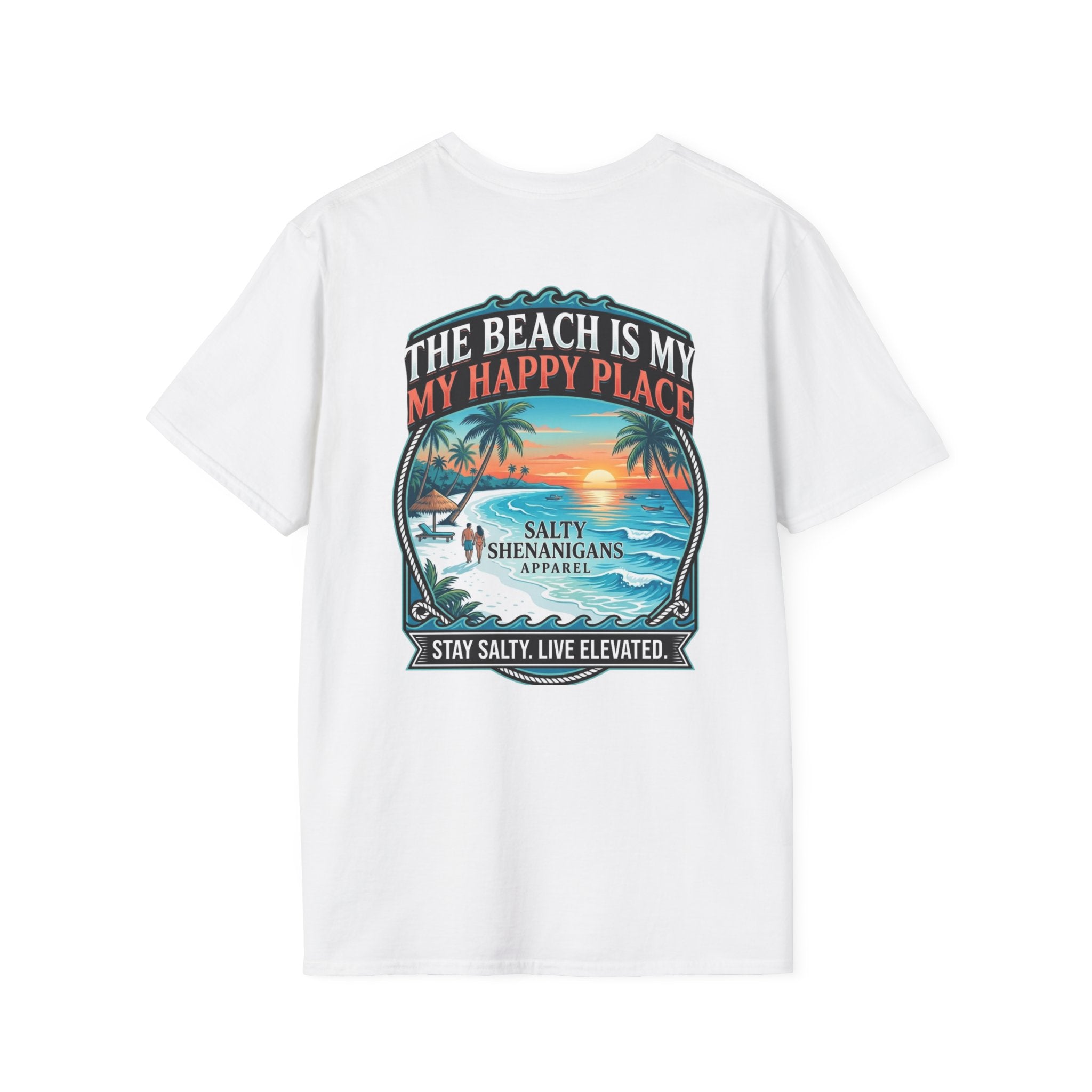 The Beach Is My Happy Place T-Shirt | Premium Coastal Graphic Tee Printify